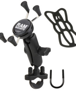 RAM HANDLEBAR RAIL MOUNT WITH ZINC COATED U-BOLT BASE - X-GRIP: 5.5 inches