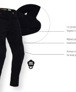 BIKERATTI KEVLAR MOTO DENIM RAVEN PANTS: Dark Blue / Black