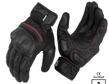 RYNOX TORNADO PRO 3 MOTOSPORTS GLOVES: Black / Red