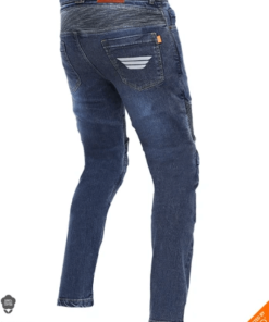 BIKERATTI KEVLAR MOTO DENIM STEAM PANTS: Blue