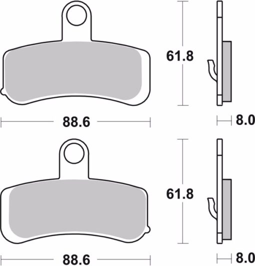 BREMBO FRONT BRAKE PADS 07HD15.SA: Harley - Image 2