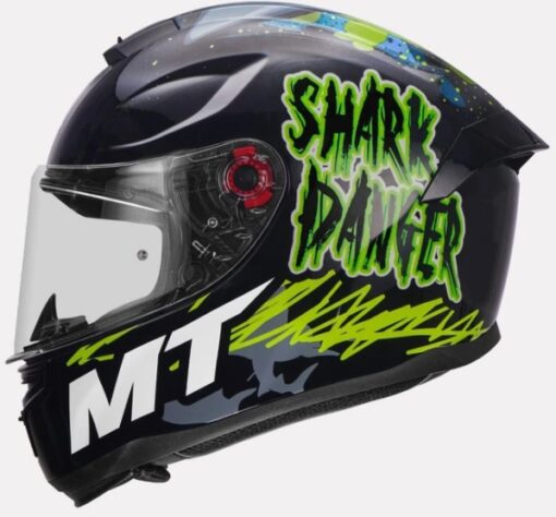 MT HUMMER SHARK B3 GLOSS HELMETS: Fluorescent Yellow