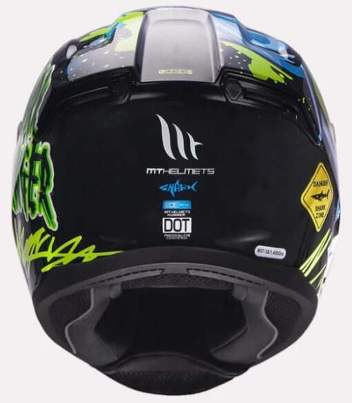 MT HUMMER SHARK B3 GLOSS HELMETS: Fluorescent Yellow - Image 4