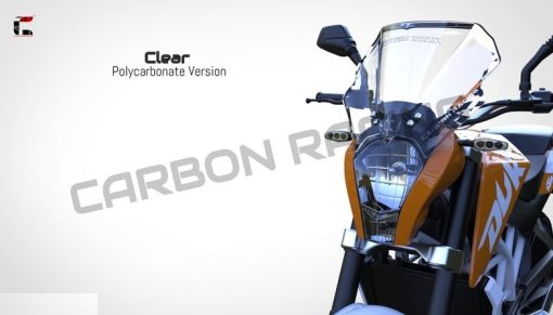 CARBON RACING PREMIUM WINDSHIELD for DUKE 390 (UPTO 2016): Dark Smoke / Clear - Image 2