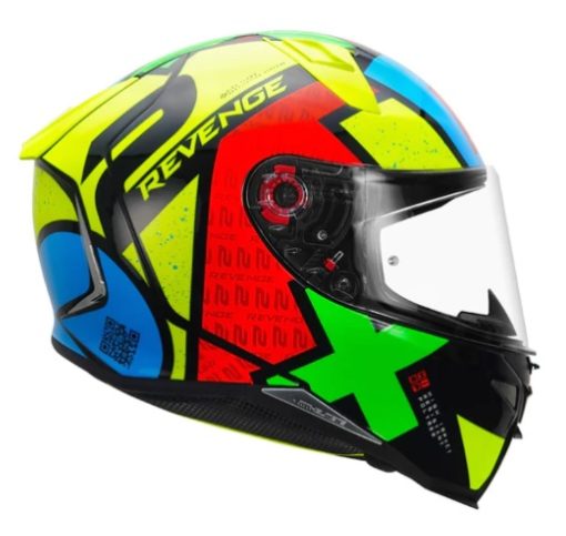 MT REVENGE 2 LIGHT C3 GLOSS HELMETS: Fluorescent Yellow